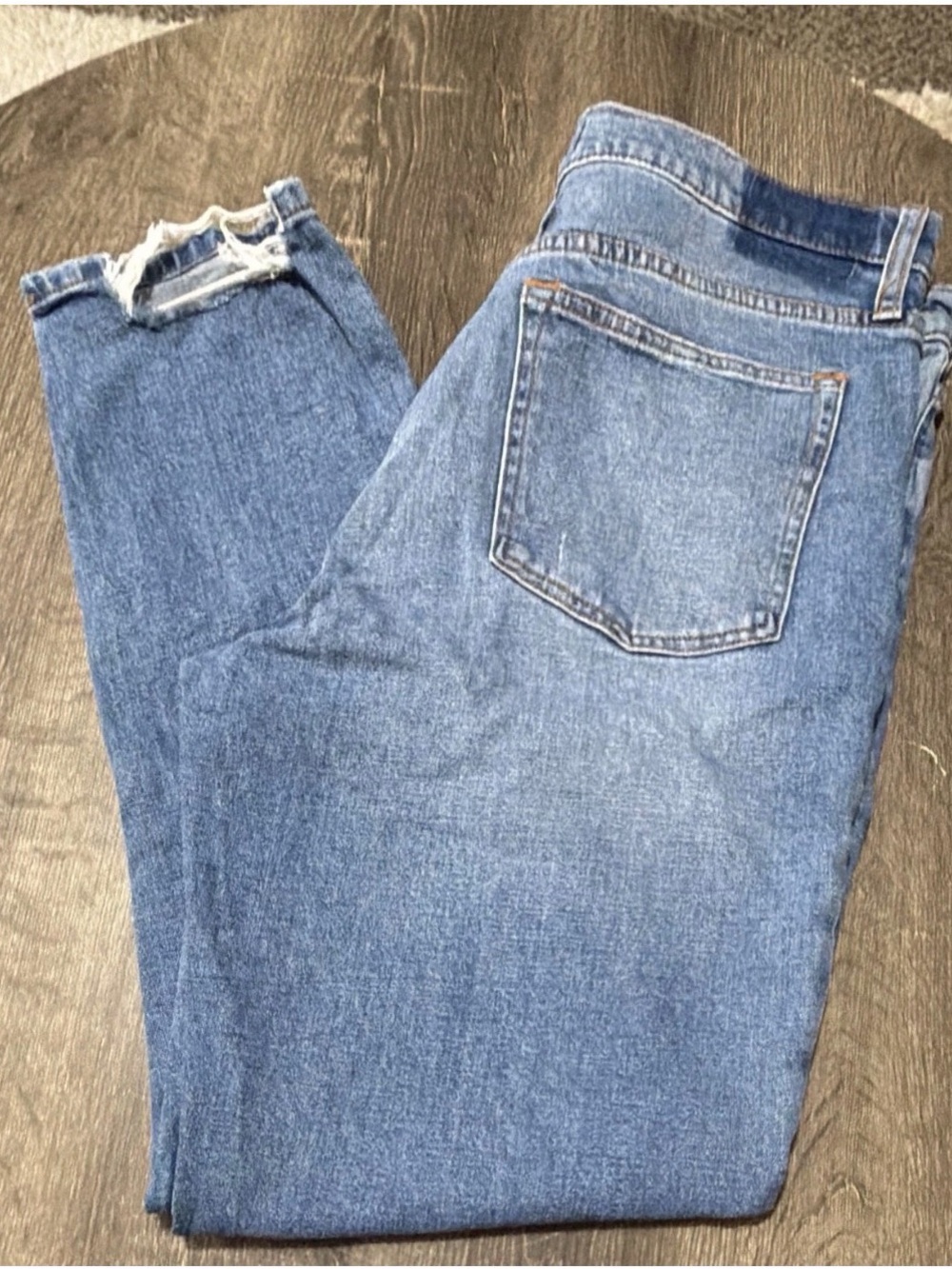 Abercrombie & Fitch The Skinny High Rise Blue Medium Wash Distressed Stretch 14L